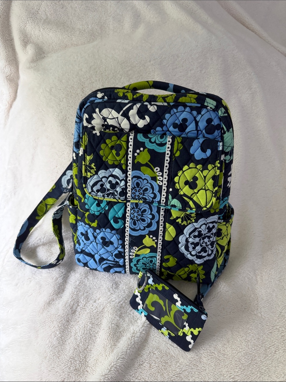 Disney Vera Bradley Hidden Mickey Large Backpack & Coin purse